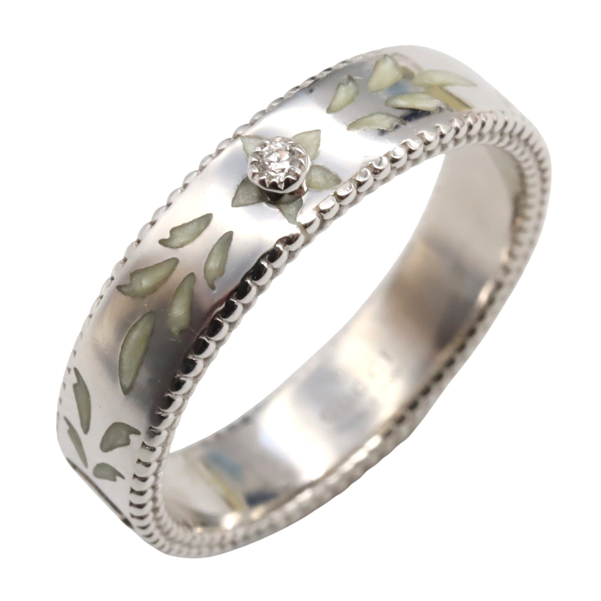 One Band Ring 18K White Gold With Diamonds