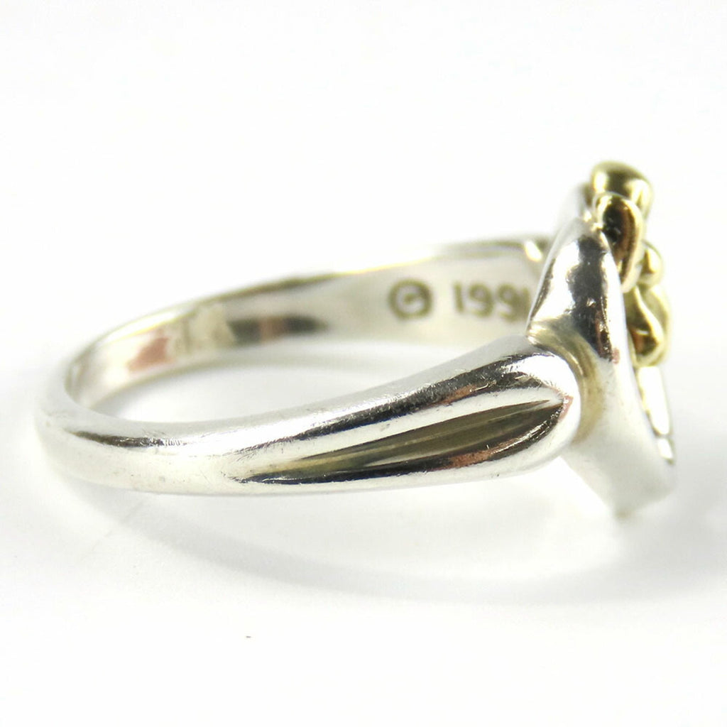 Heart Ring Sterling Silver and 18K Yellow Gold