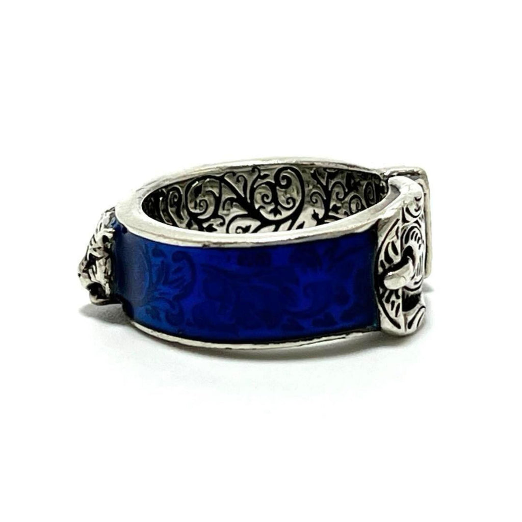 Tiger Head Garden Ring Enamel and Sterling Silver