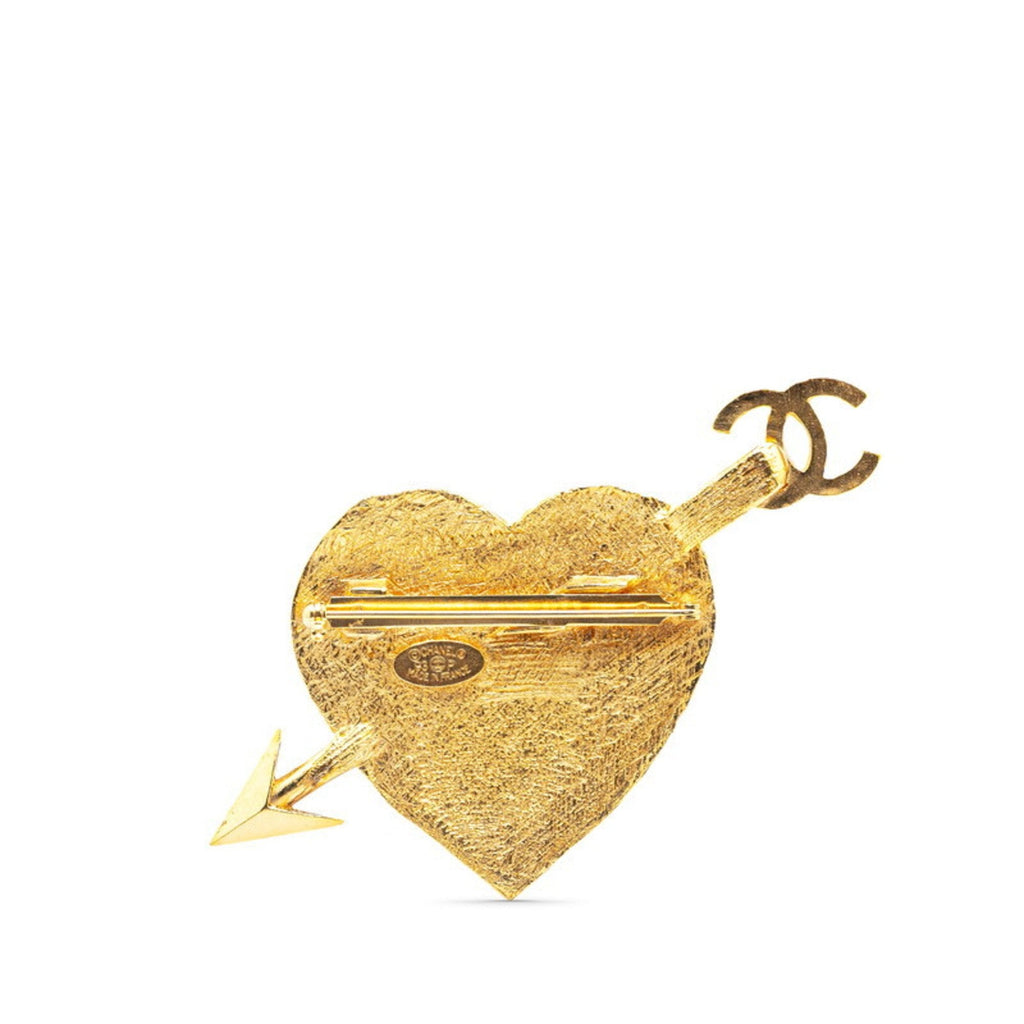 CC Logo Heart Brooch Metal