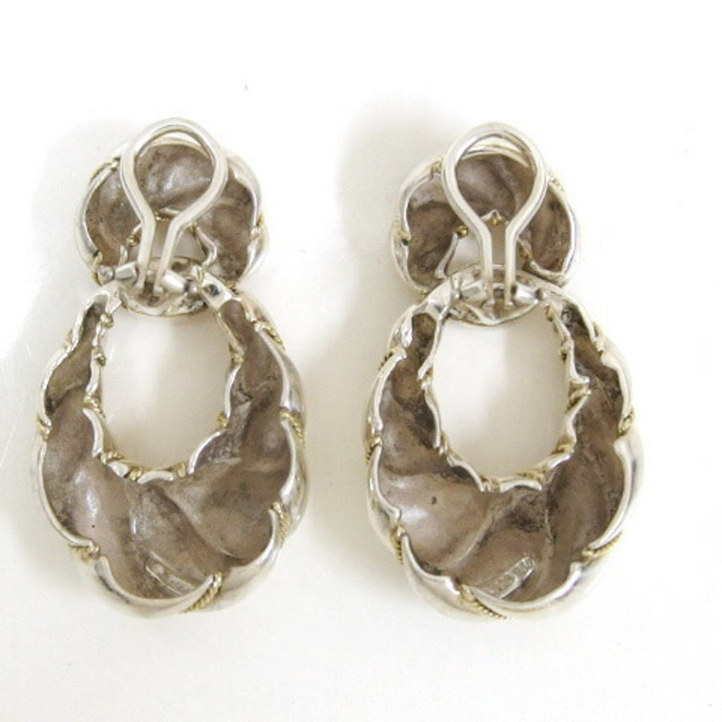 Earrings Sterling Silver and 18K Yellow Gold