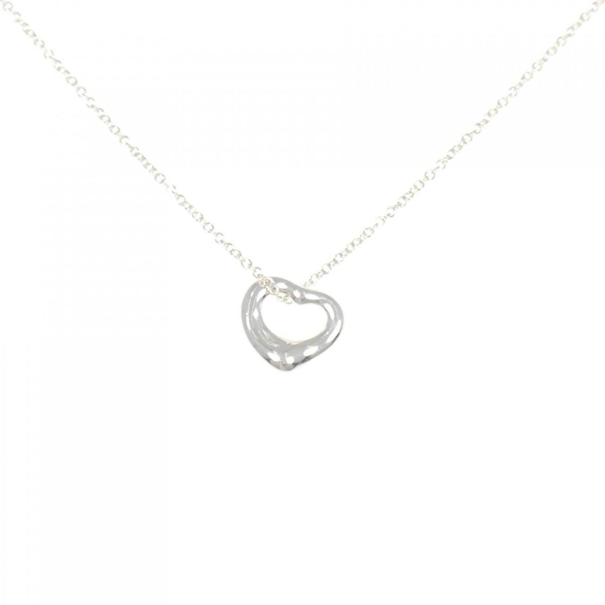 Open Heart Pendant Necklace Sterling Silver 9.7mm