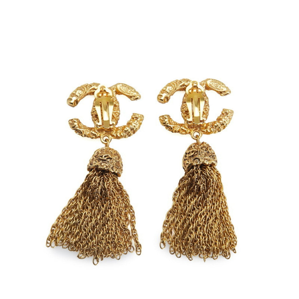 CC Logo Clip-On Earrings Metal Gold-Tone Metal