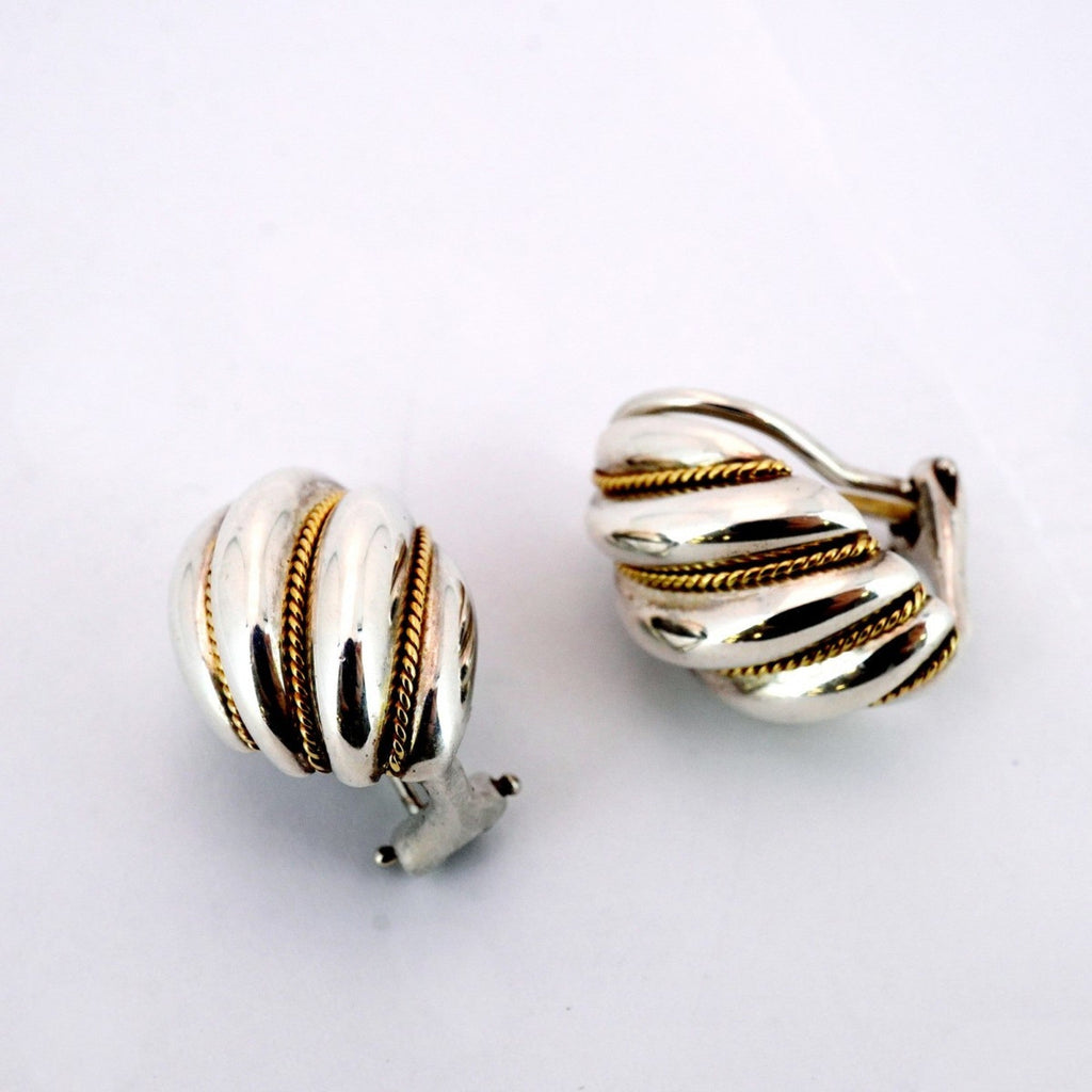 Earrings Sterling Silver and 18K Yellow Gold