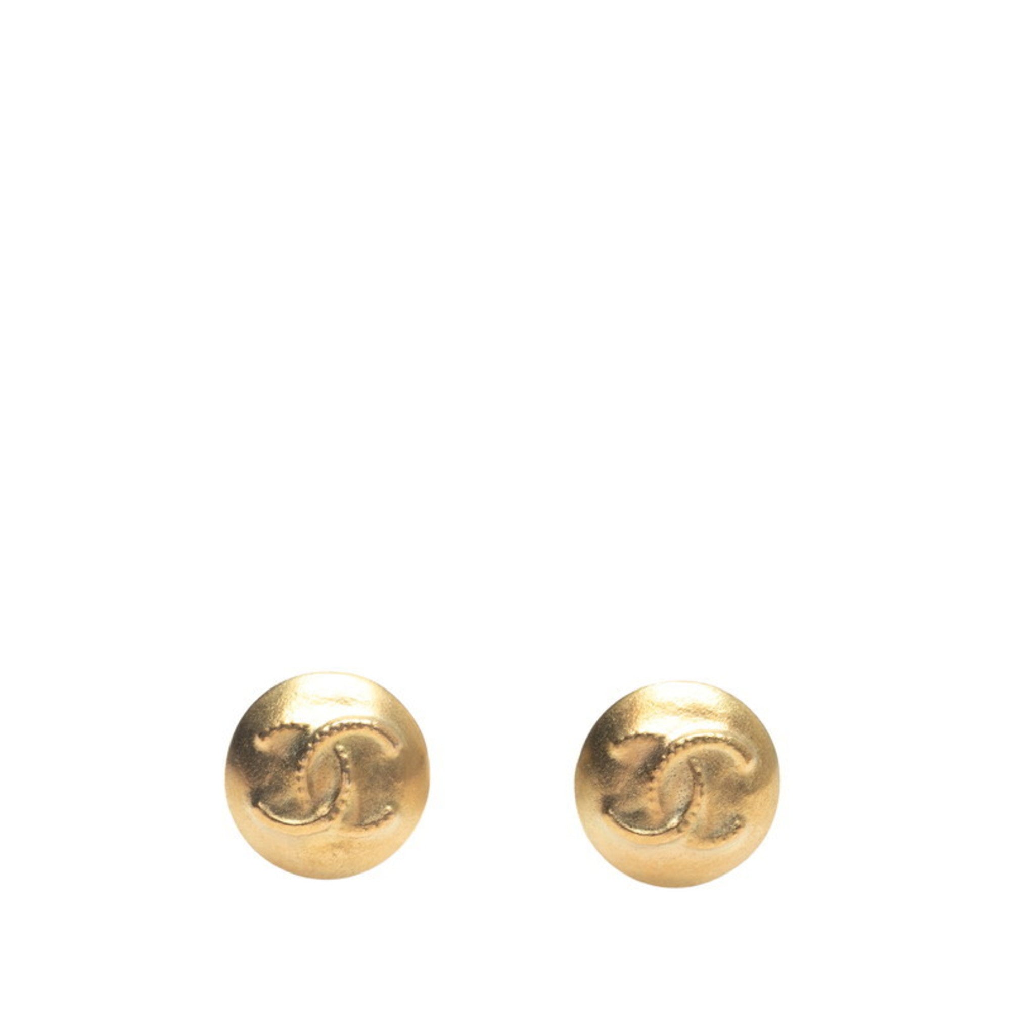 CC Logo Clip-On Earrings Metal Gold-Tone Metal