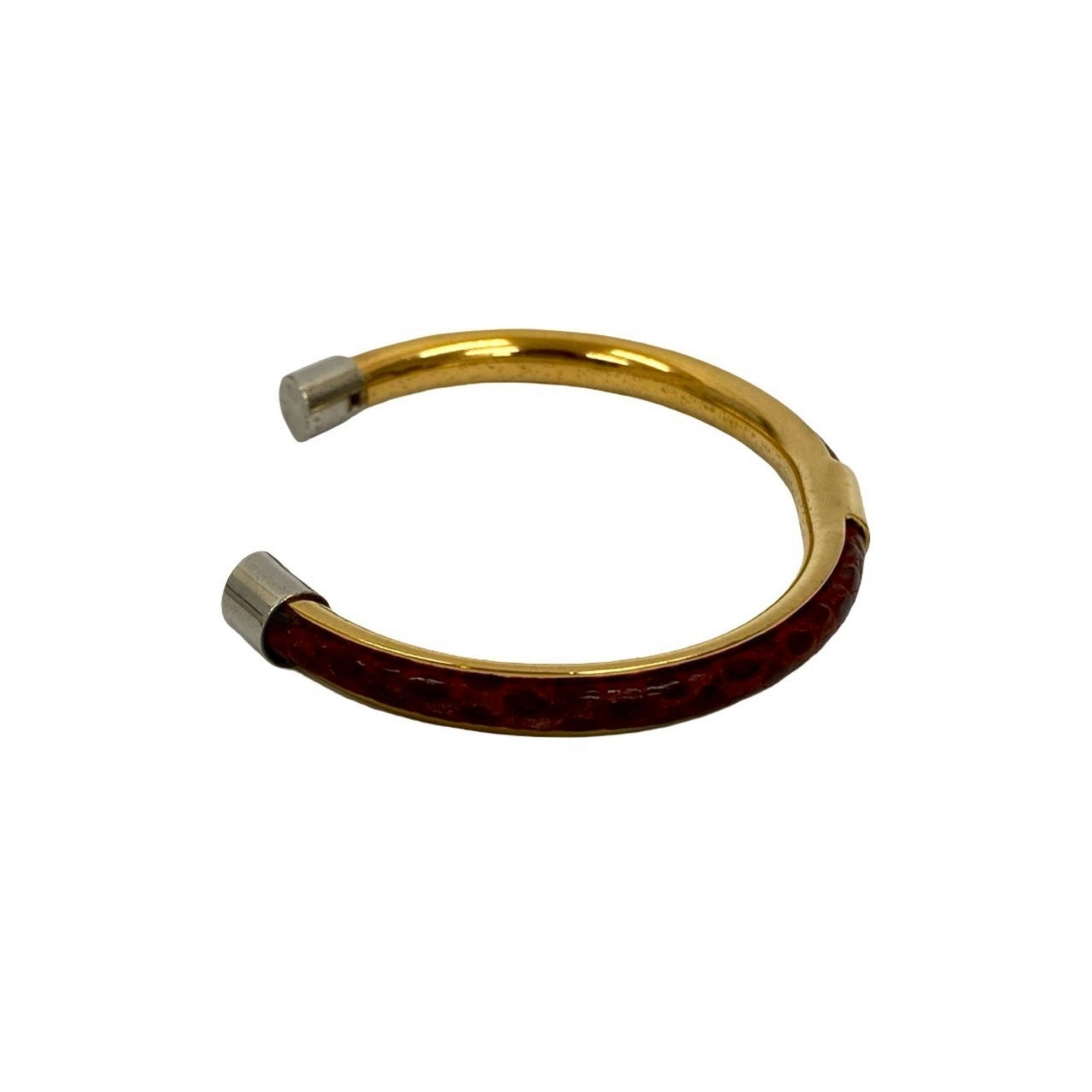 Bangle Bracelet Gold and Leather