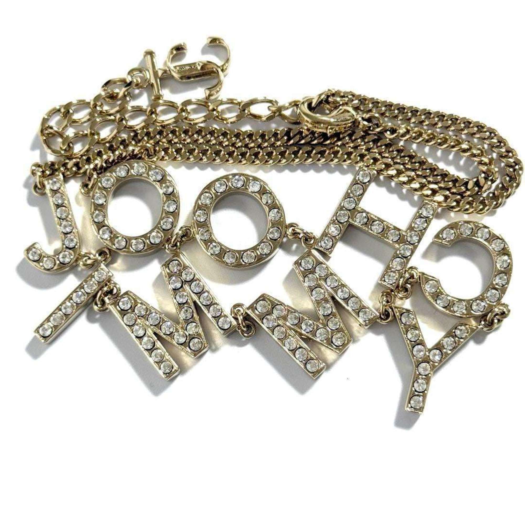 Pendant Necklace Metal and Rhinestone