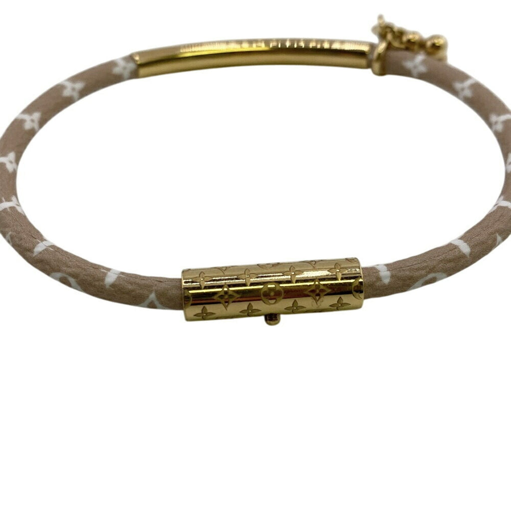 Monogram Bracelet Gold and Leather