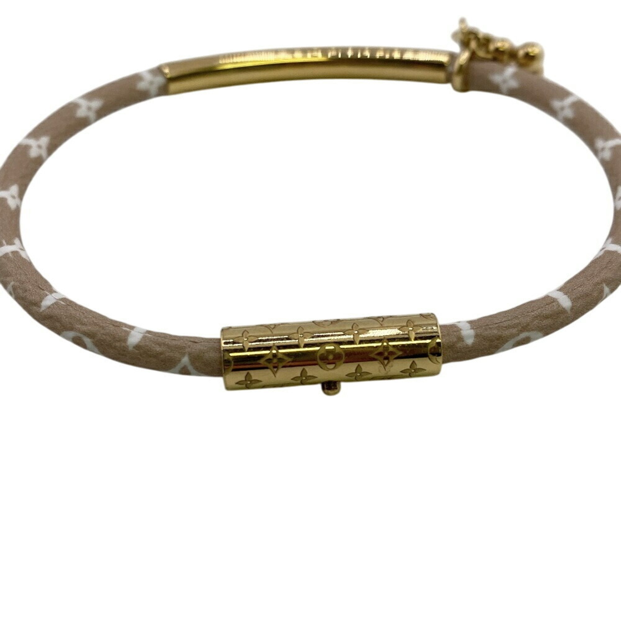 Monogram Bracelet Gold and Leather
