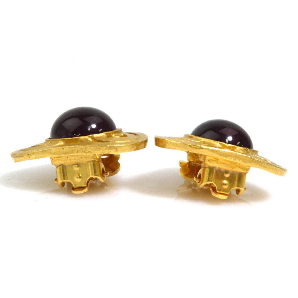 CC Logo Clip-On Earrings Gold-Tone Metal