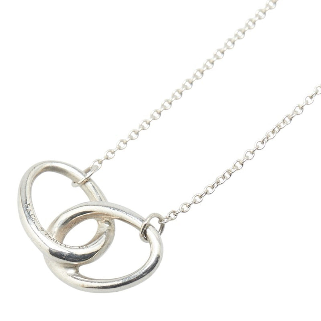 Double Loop Pendant Necklace Sterling Silver