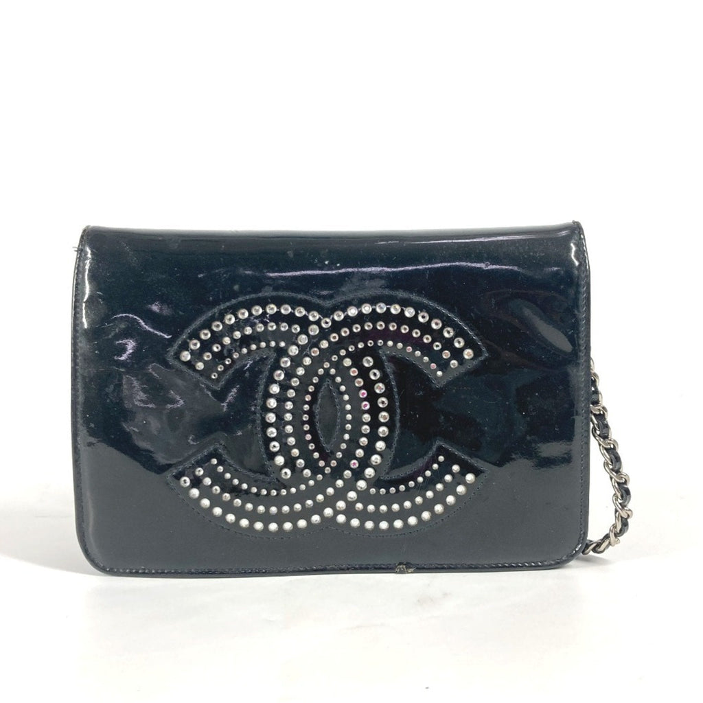 CC Wallet on Chain Strass Embellished Patent