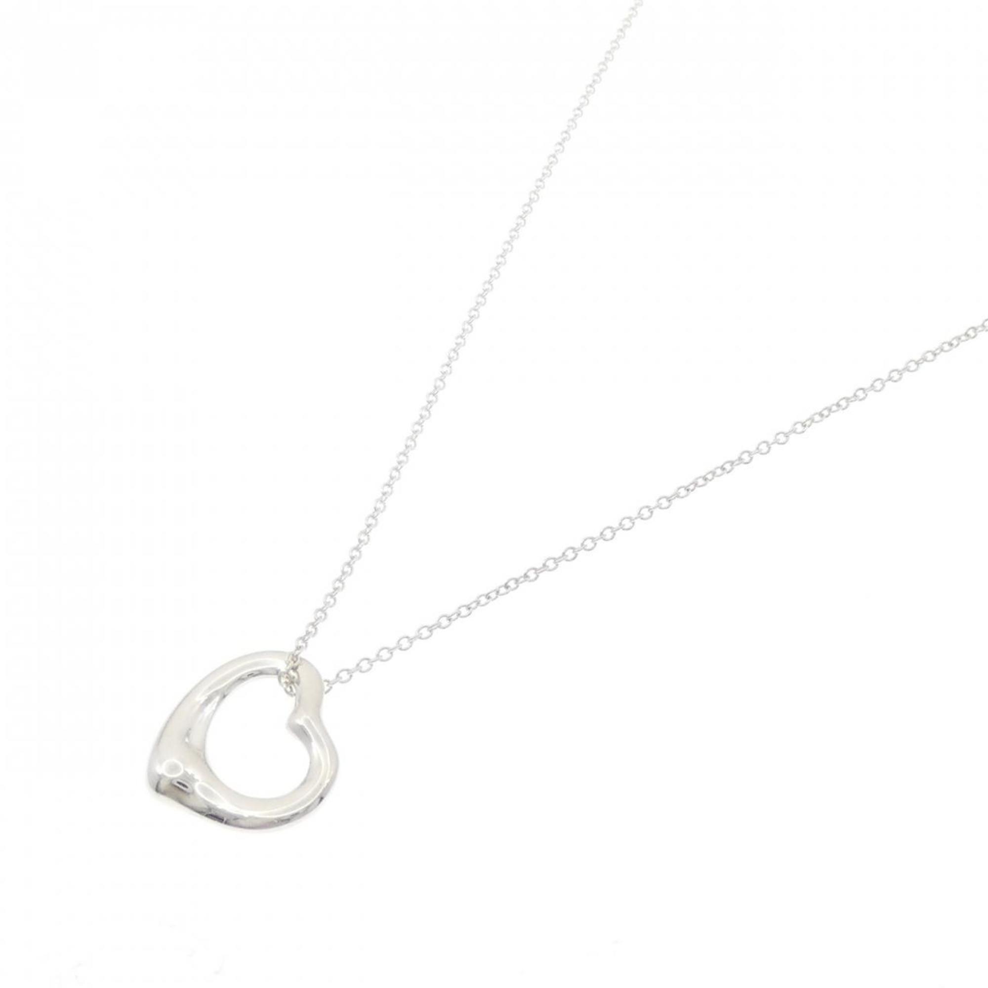Open Heart Pendant Necklace Sterling Silver 15.4mm