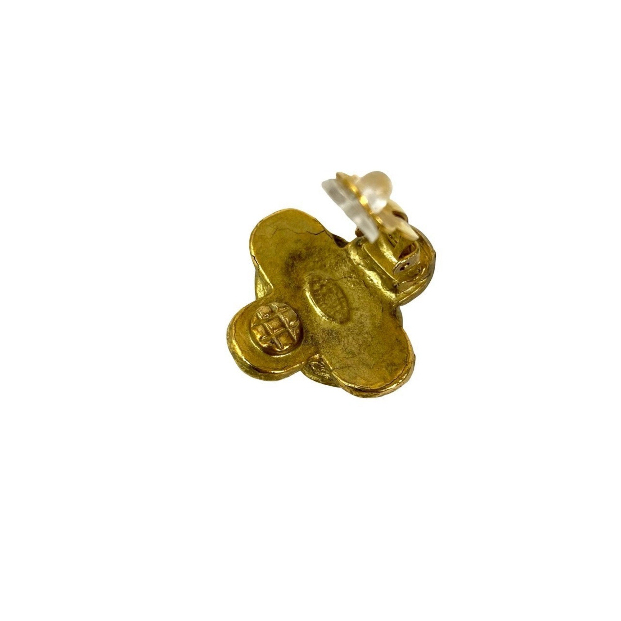 CC Logo Clip-On Earrings Metal Gold-Tone Metal