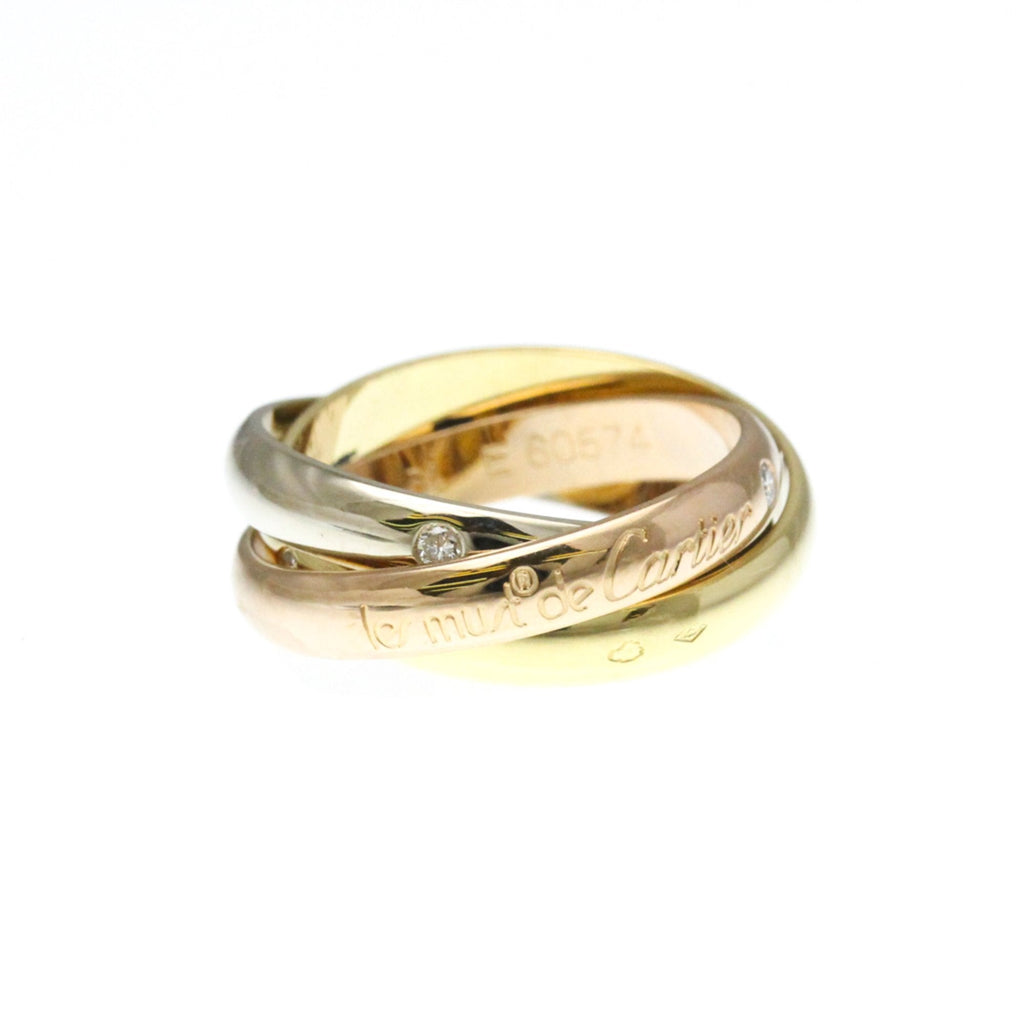 Vendome Louis Cartier Band Ring 18K Tricolor Gold