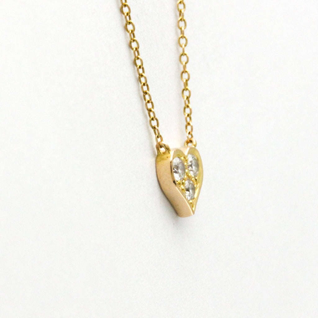 Sentimental Heart Pendant Necklace 18K Rose Gold with Diamond