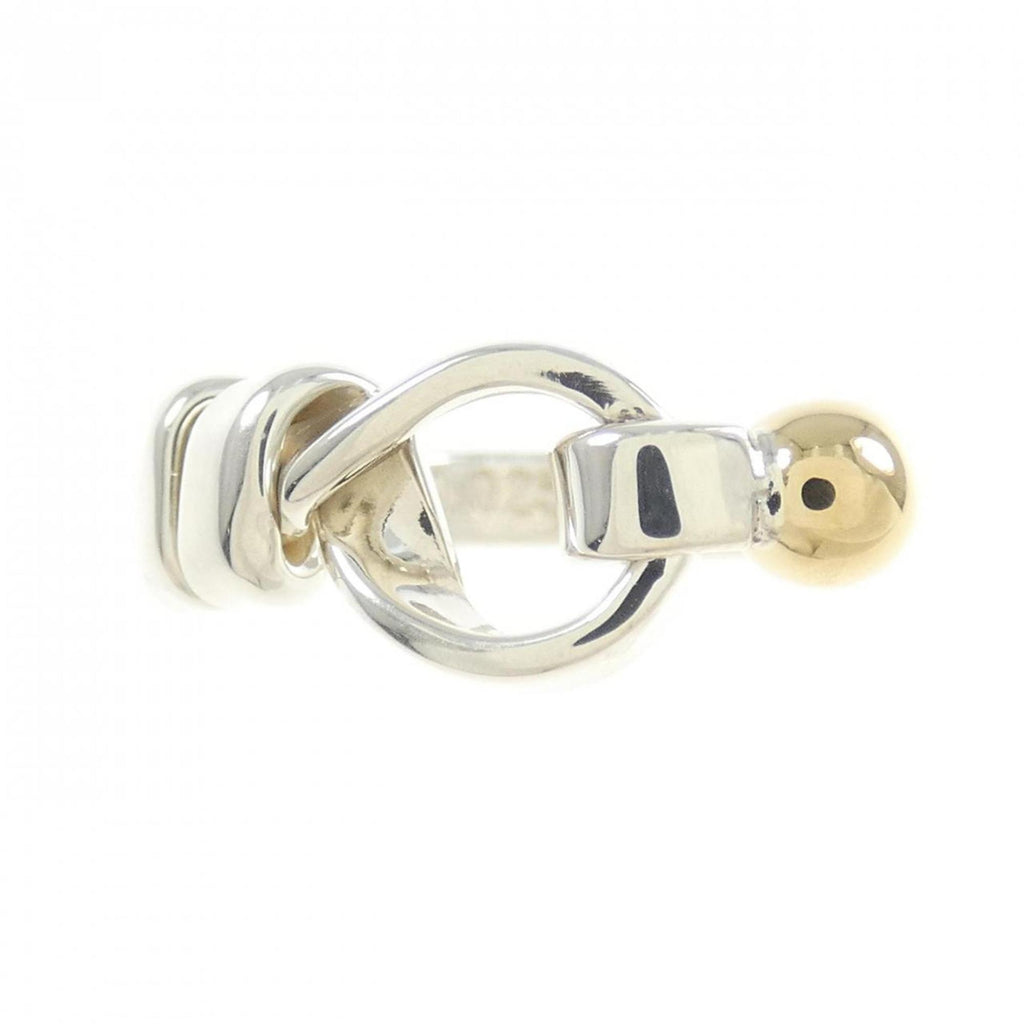 Flatwire Love Knot Ring Sterling Silver and 18K Yellow Gold