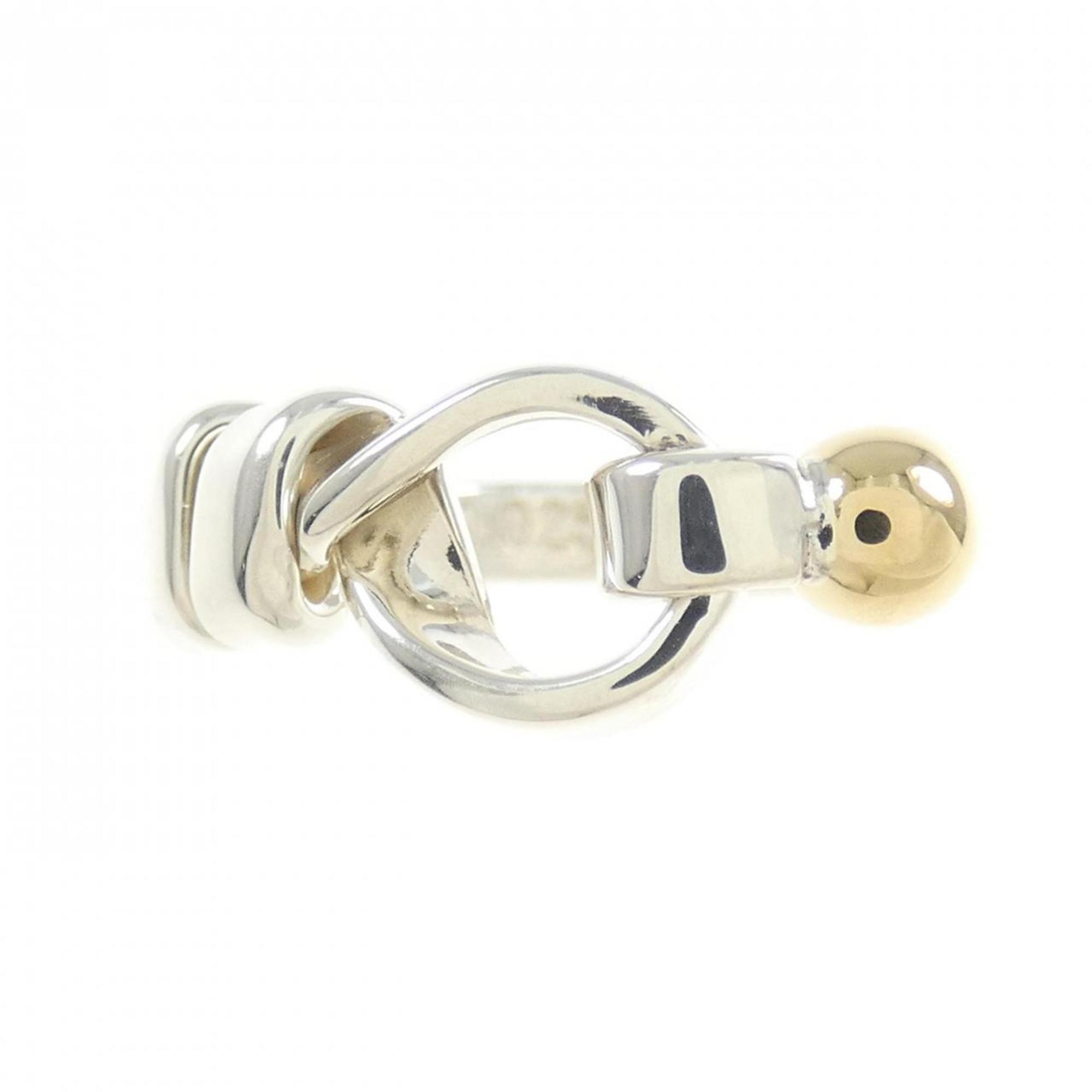 Flatwire Love Knot Ring Sterling Silver and 18K Yellow Gold
