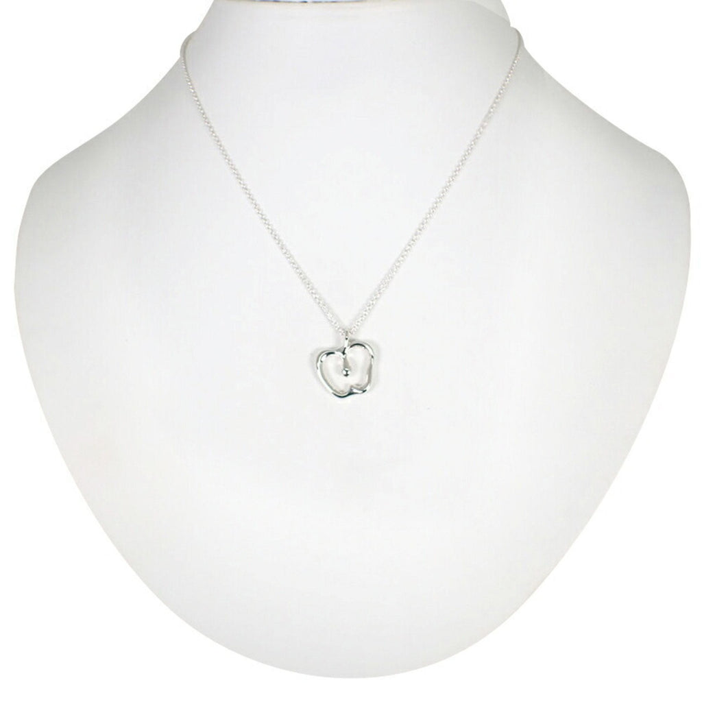 Apple Pendant Necklace Sterling Silver
