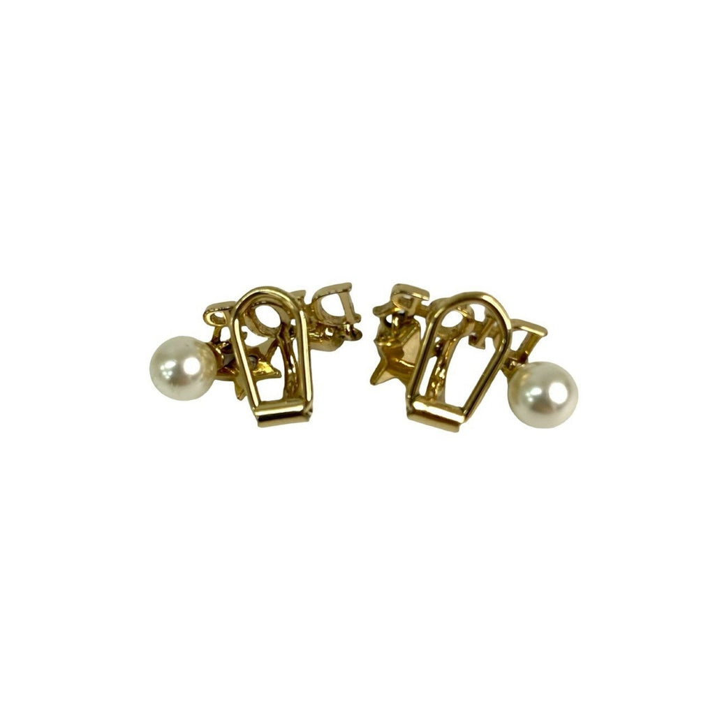 Earrings Pearl Gold-Tone Metal