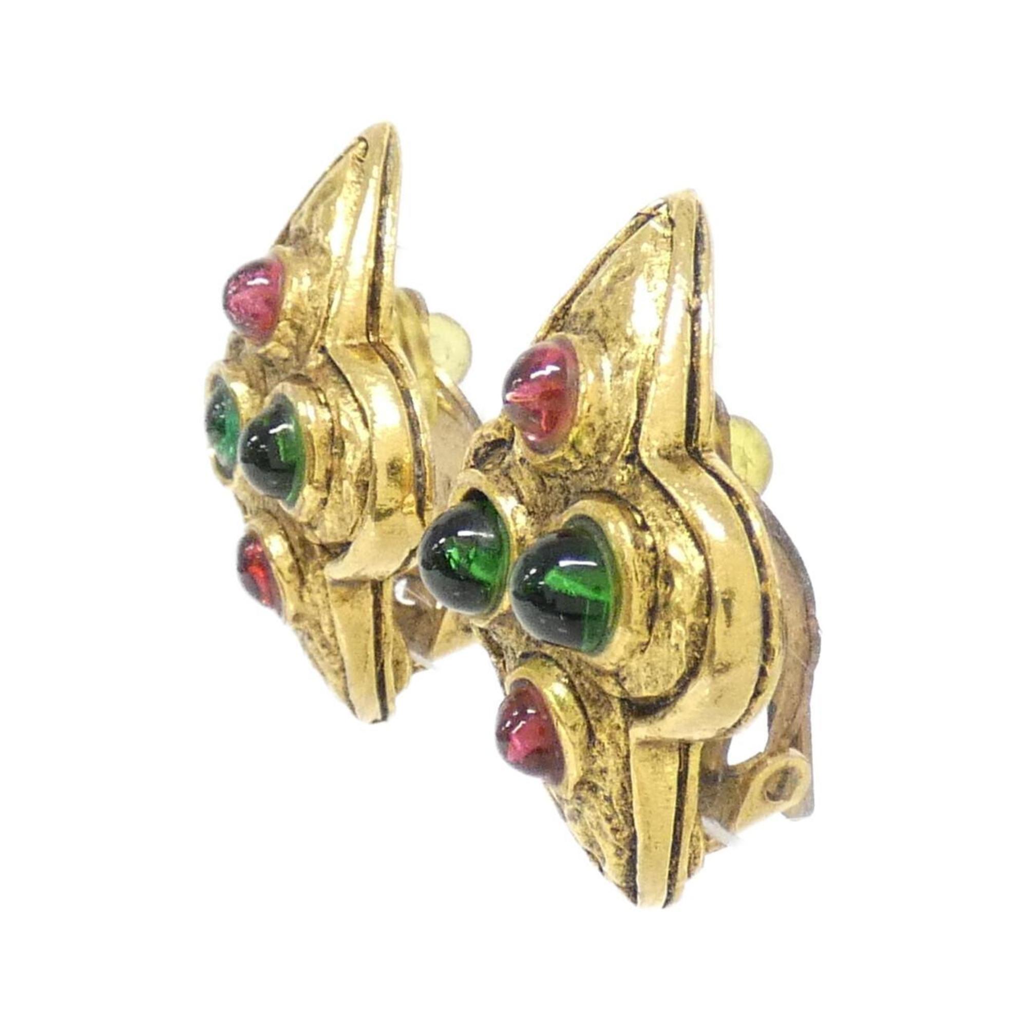 Vintage Clip-On Earrings Clip-On Gold-Tone Metal