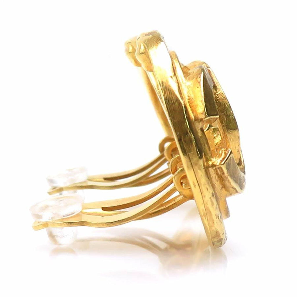 CC Logo Clip-On Earrings Gold-Tone Metal Gold-Tone Metal
