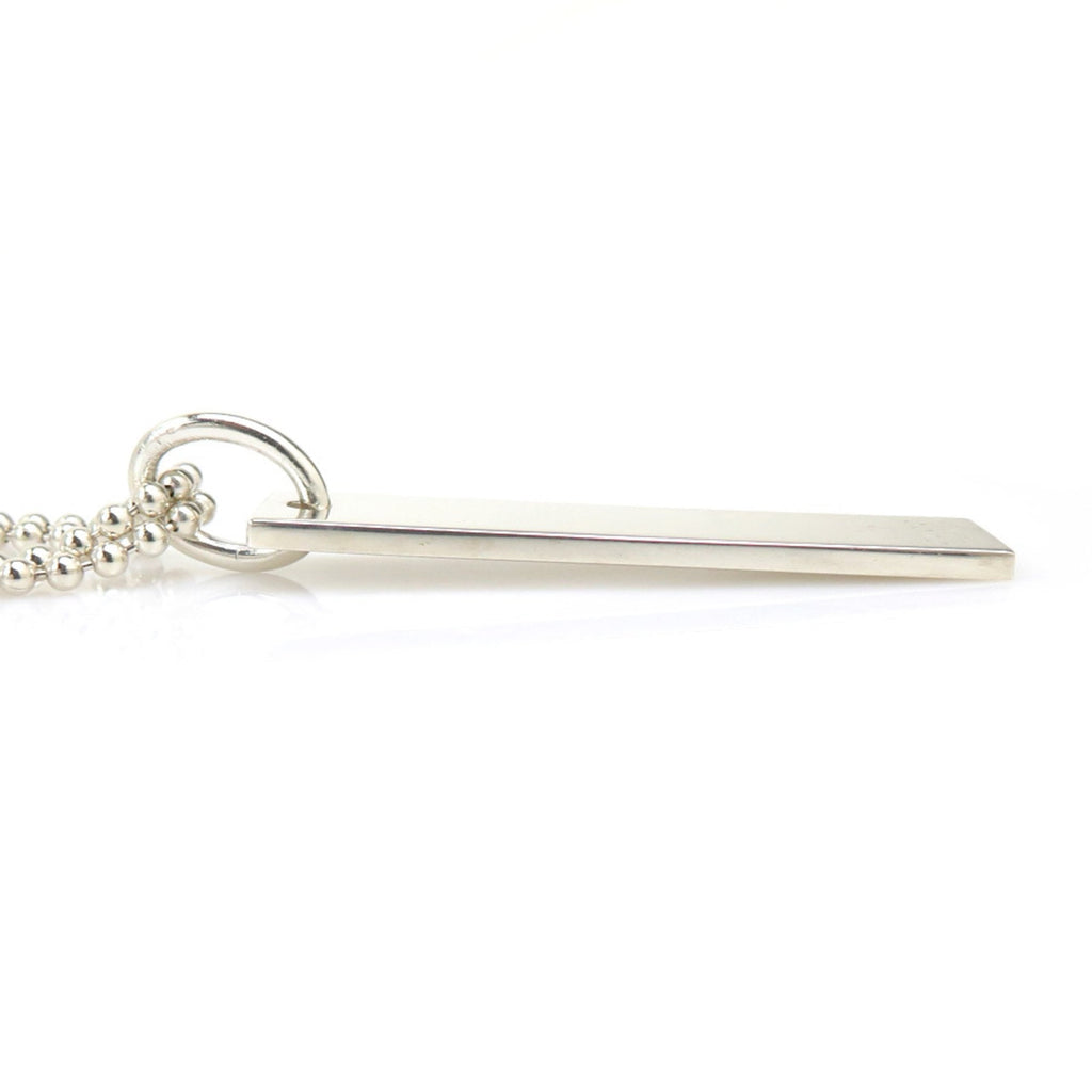 Ball Pendant Necklace Sterling Silver Double Chain