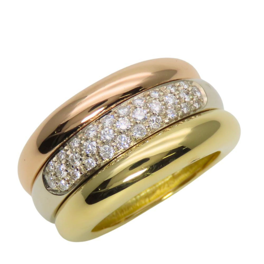 Vendome Louis Cartier Band Ring 18K Tricolor Gold