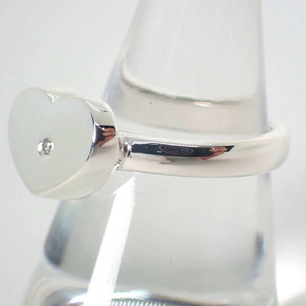Heart Ring Sterling Silver With Diamond