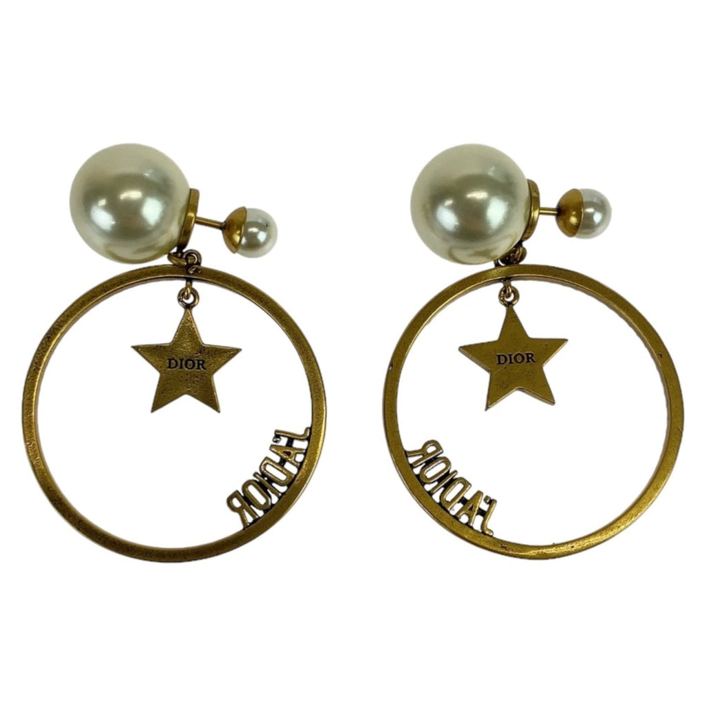 Pearl Earrings Bronze and Metal