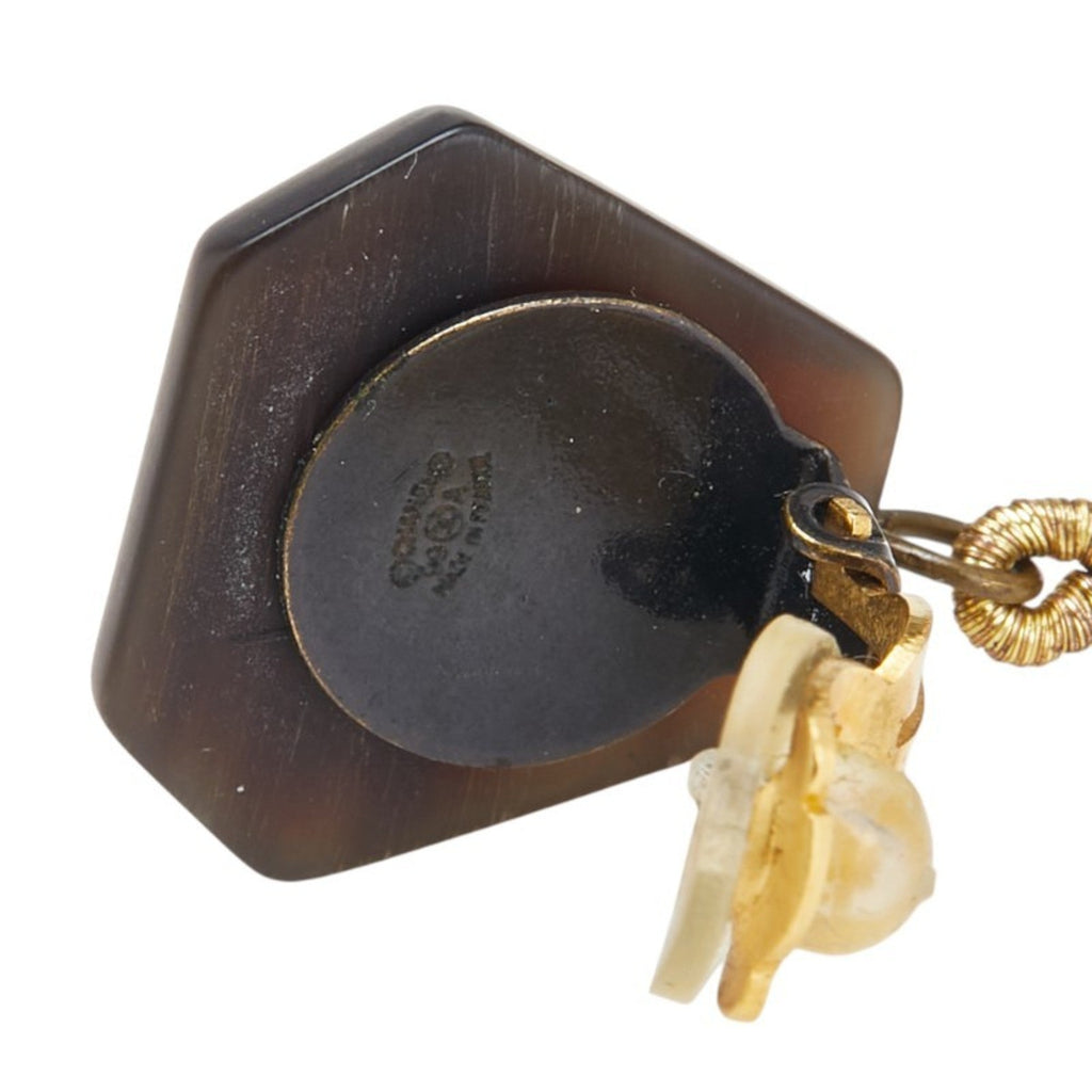 CC Logo Clip-On Earrings Gold-Tone Metal