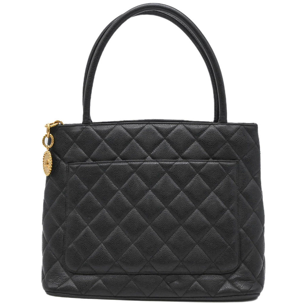 Medallion Tote Quilted Caviar
