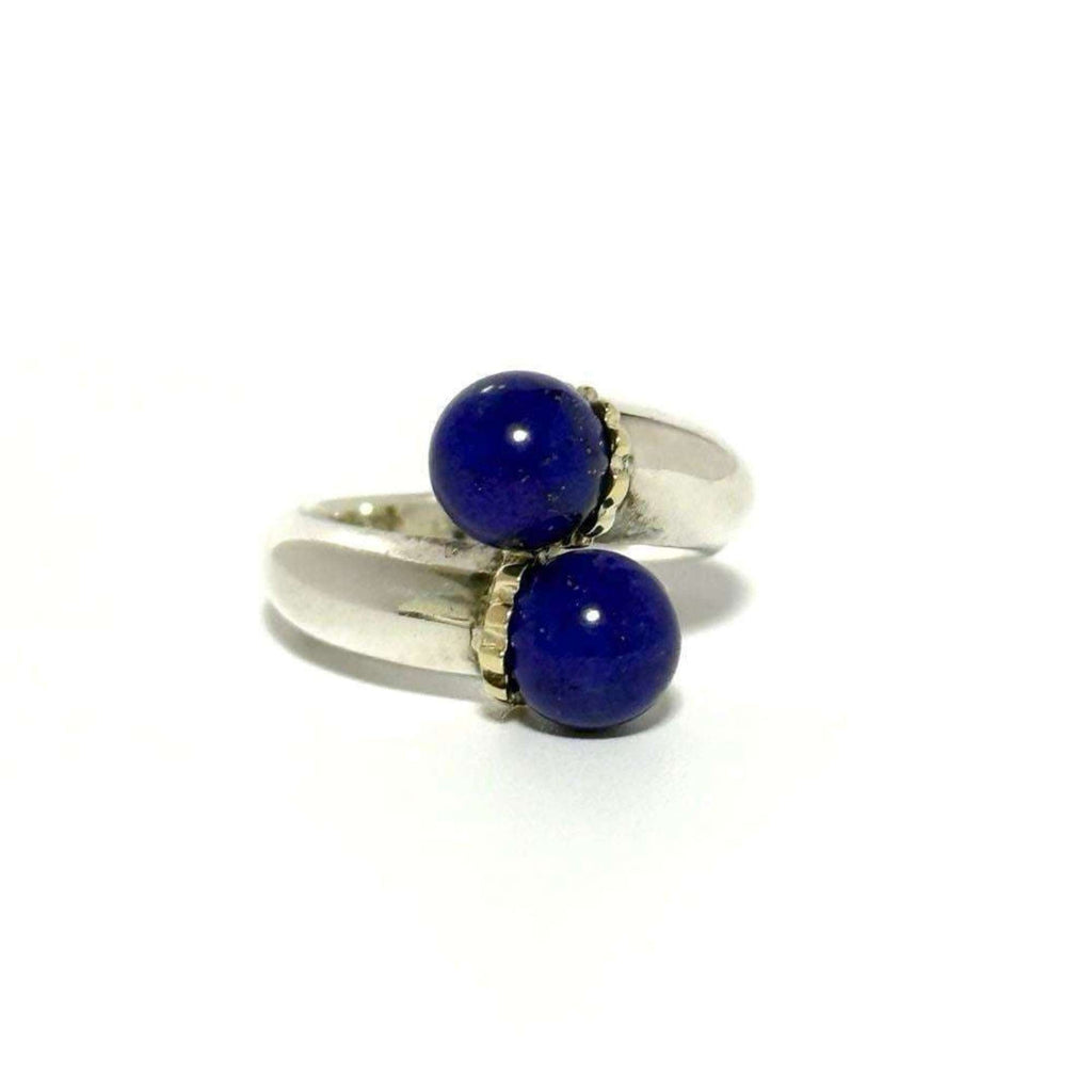 Ring Sterling Silver and 18K Yellow Gold with Lapis Lazuli