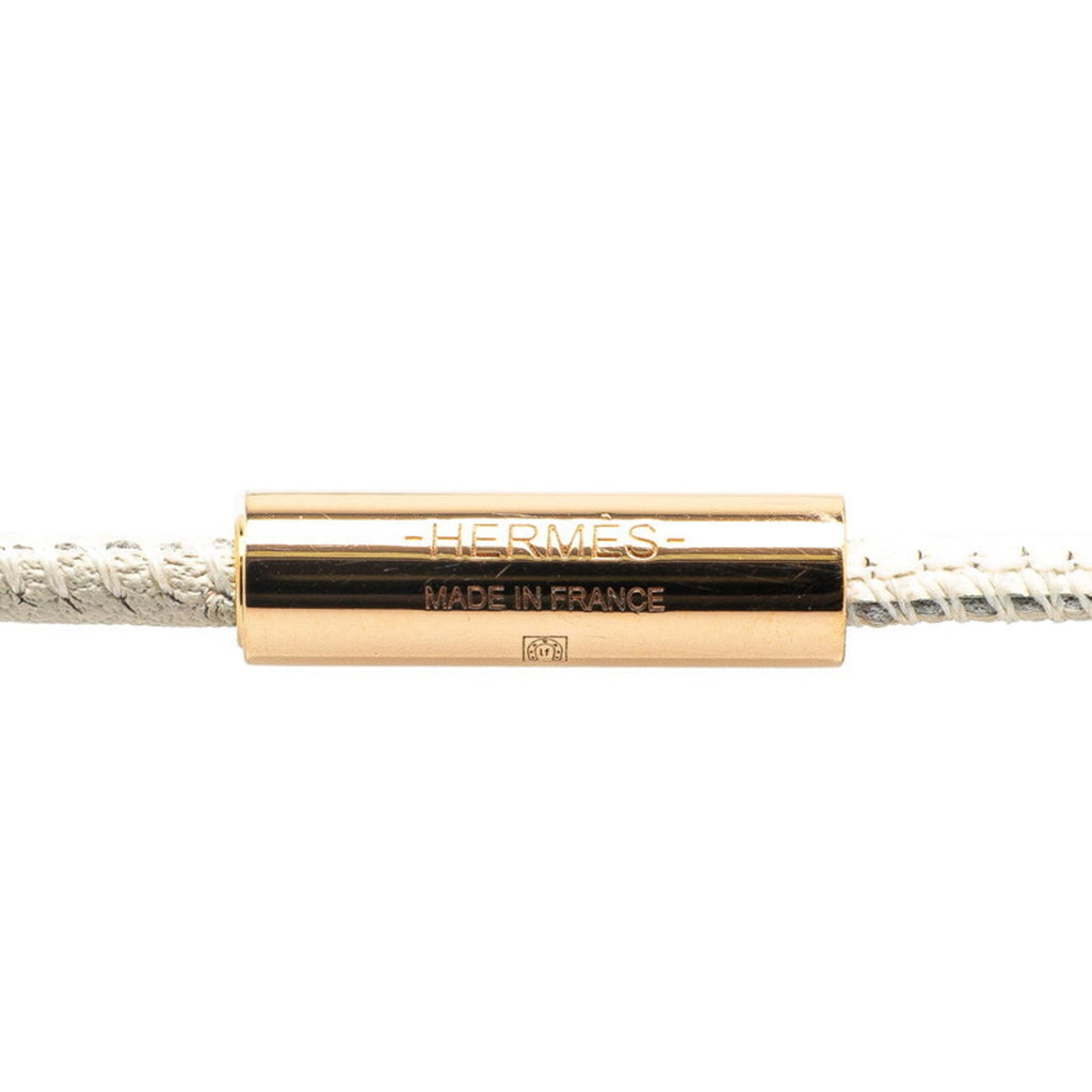Pendant Necklace Swift Leather Beige Brown
