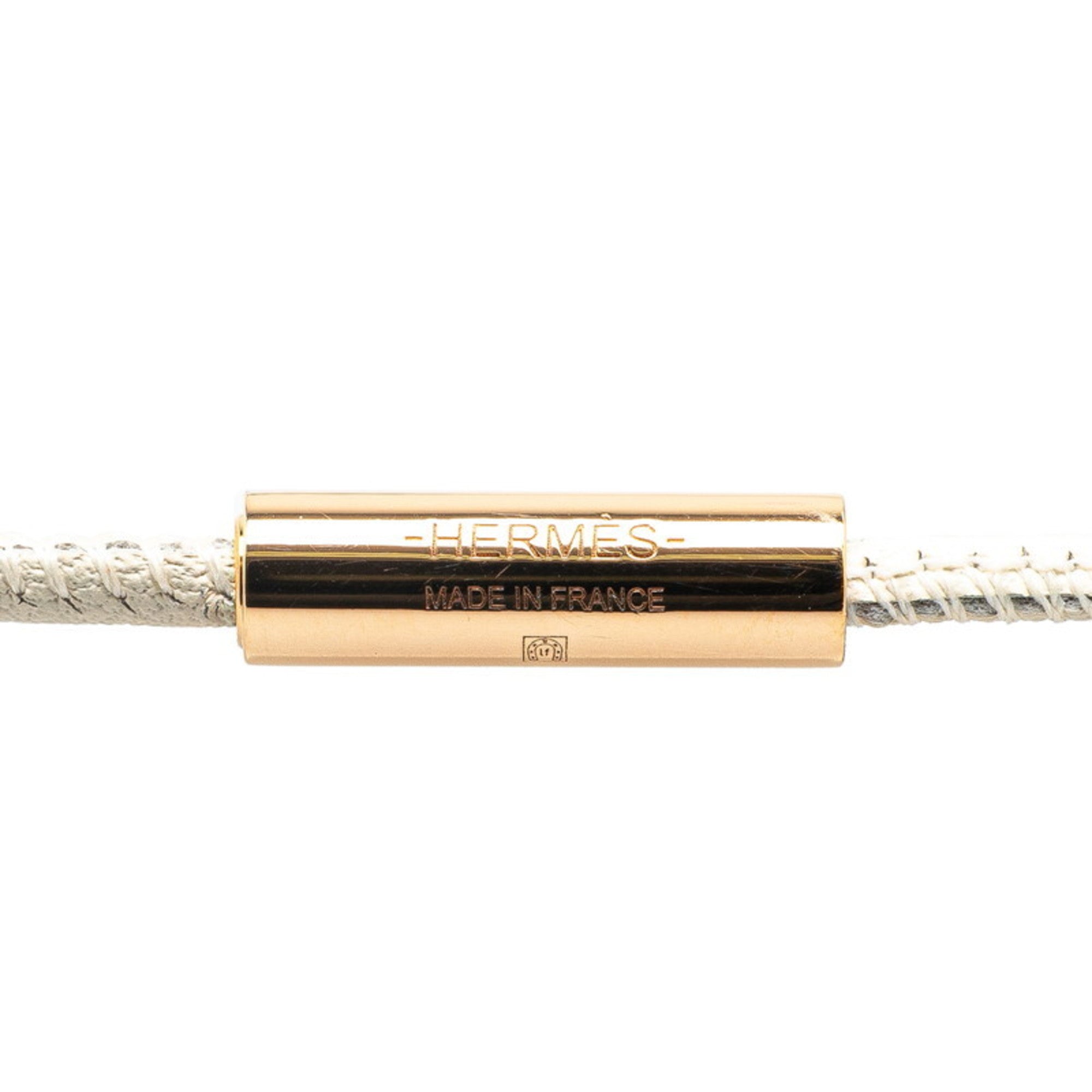 Pendant Necklace Swift Leather Beige Brown