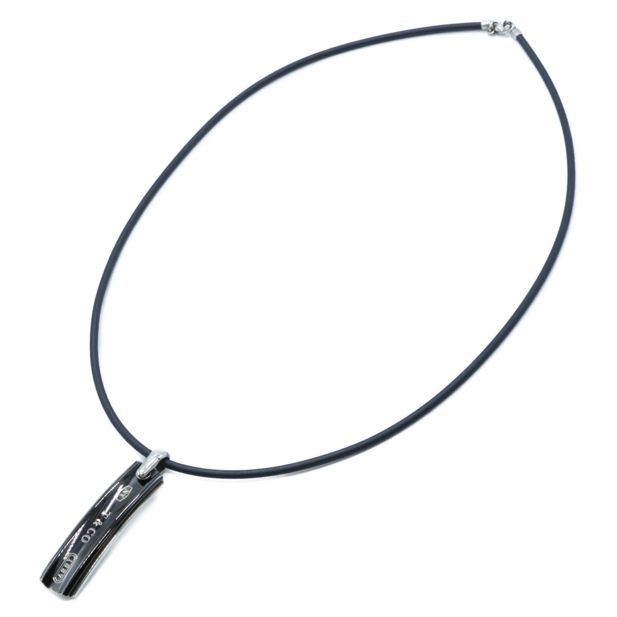 Narrow Barcode Pendant Necklace Sterling Silver