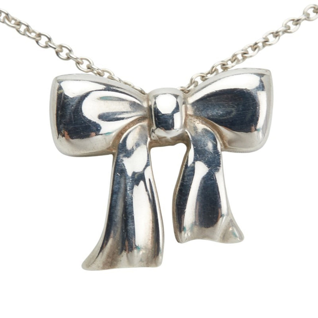 Ribbon Pendant Necklace Sterling Silver