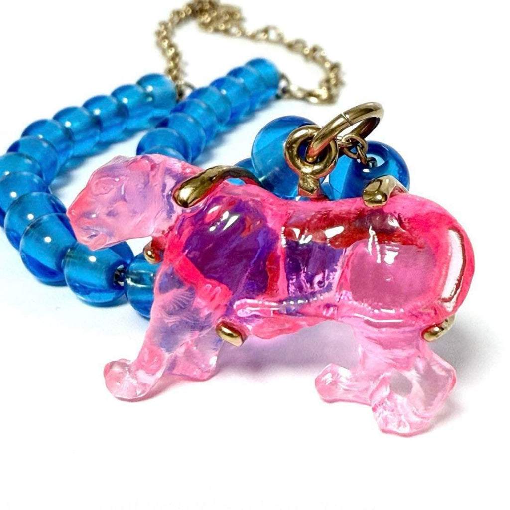 Pendant Necklace Metal and Resin