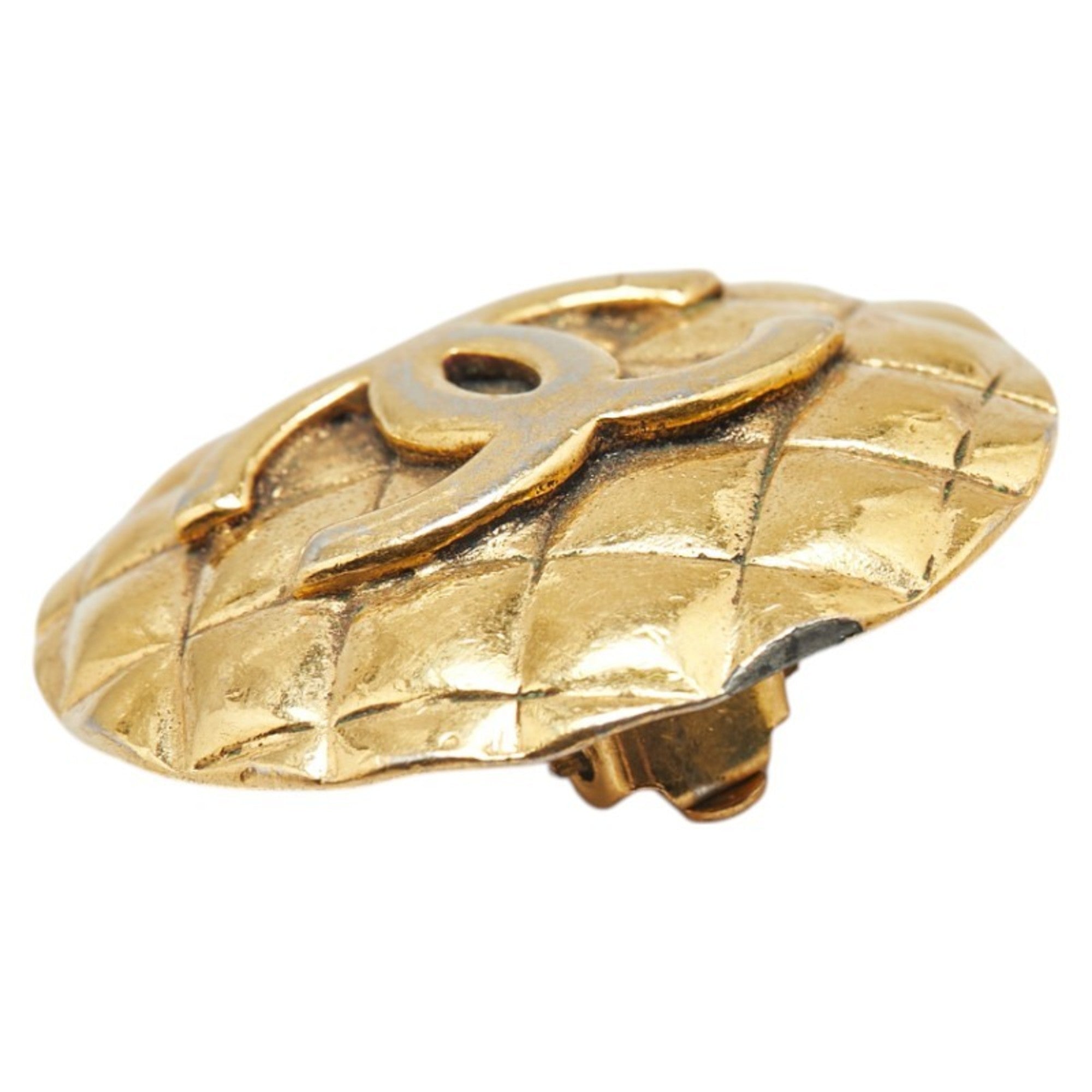 CC Logo Clip-On Earrings Metal Gold-Tone Metal
