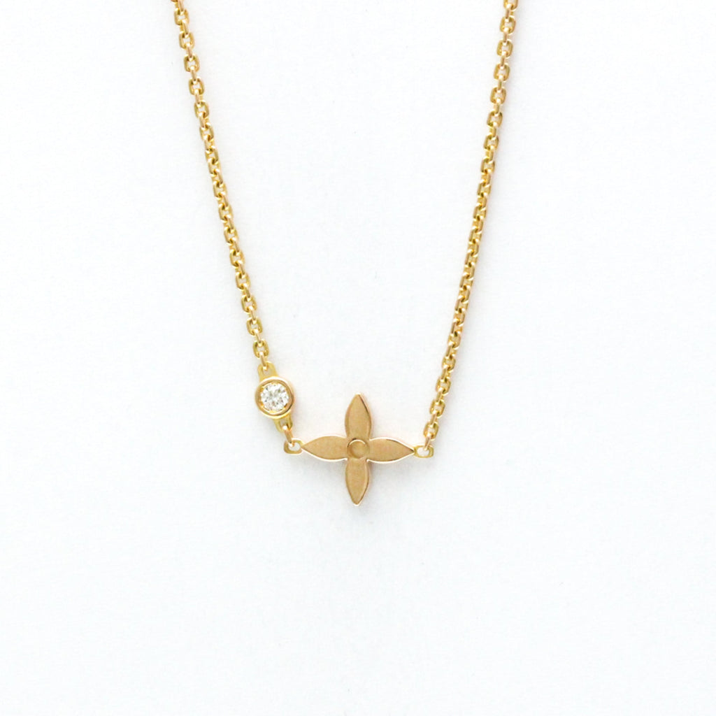 Monogram Idylle Pendant Necklace 18K Rose Gold With Diamond