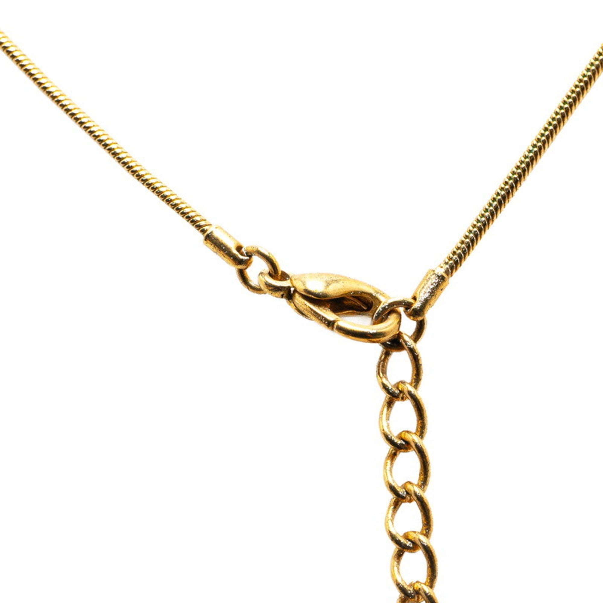 Pendant Necklace Gold and Rhinestone