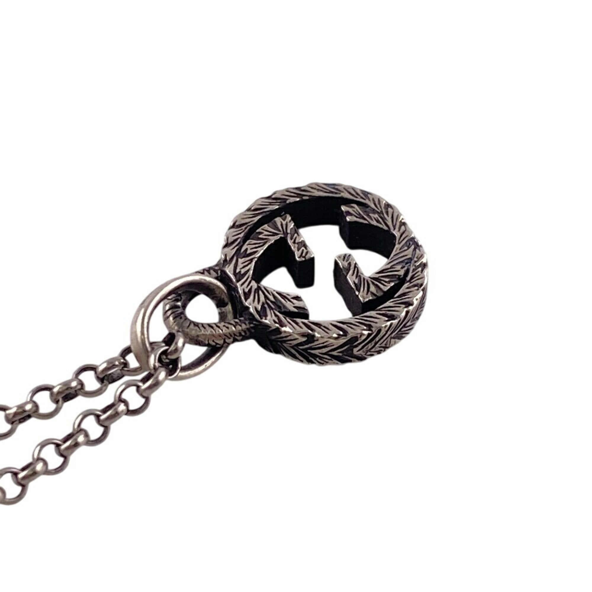 Interlocking G Arabesque Pendant Necklace Sterling Silver