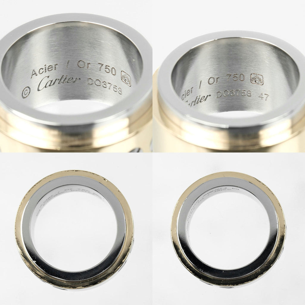 Santos 100 Ring Stainless Steel and 18K Yellow Gold