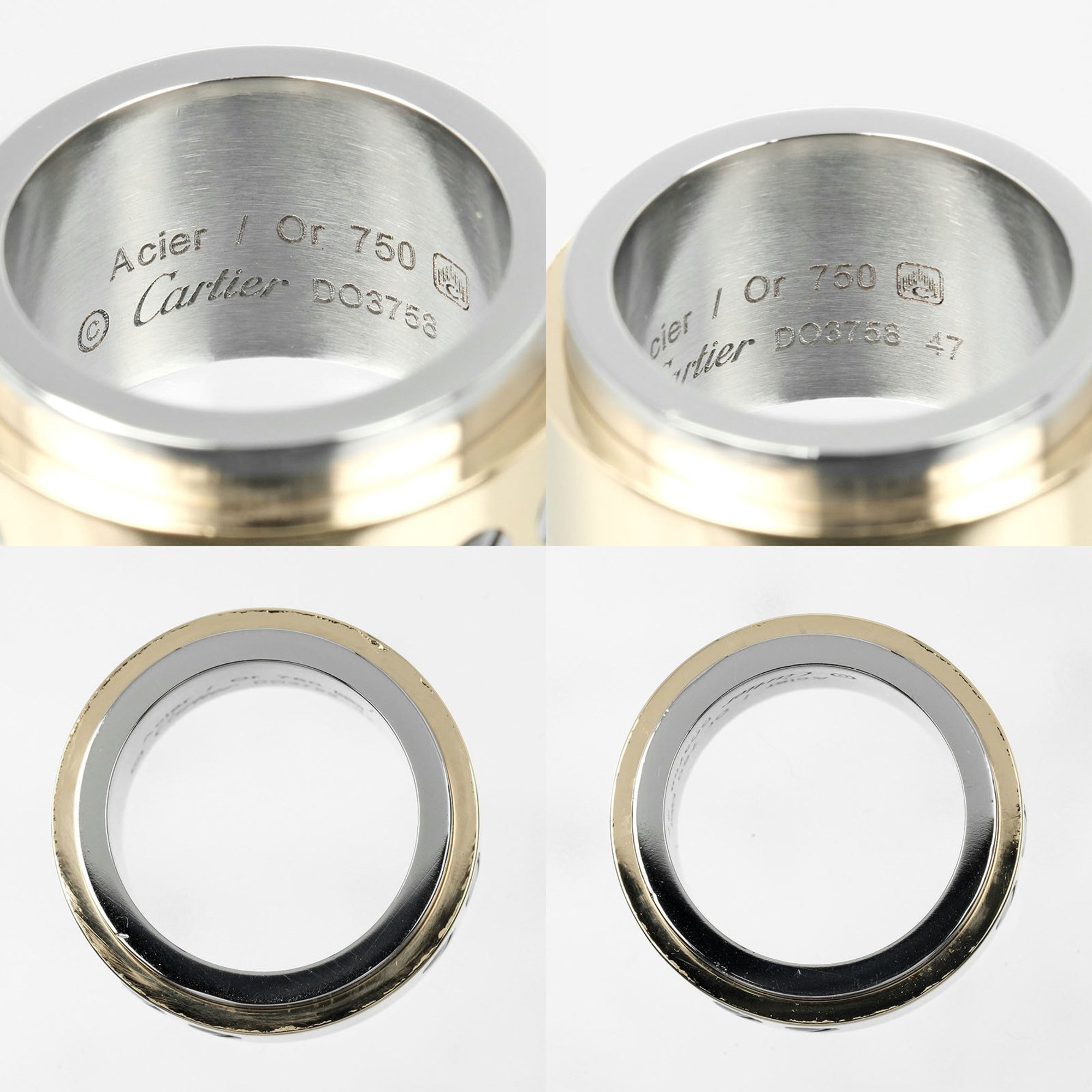 Santos 100 Ring Stainless Steel and 18K Yellow Gold