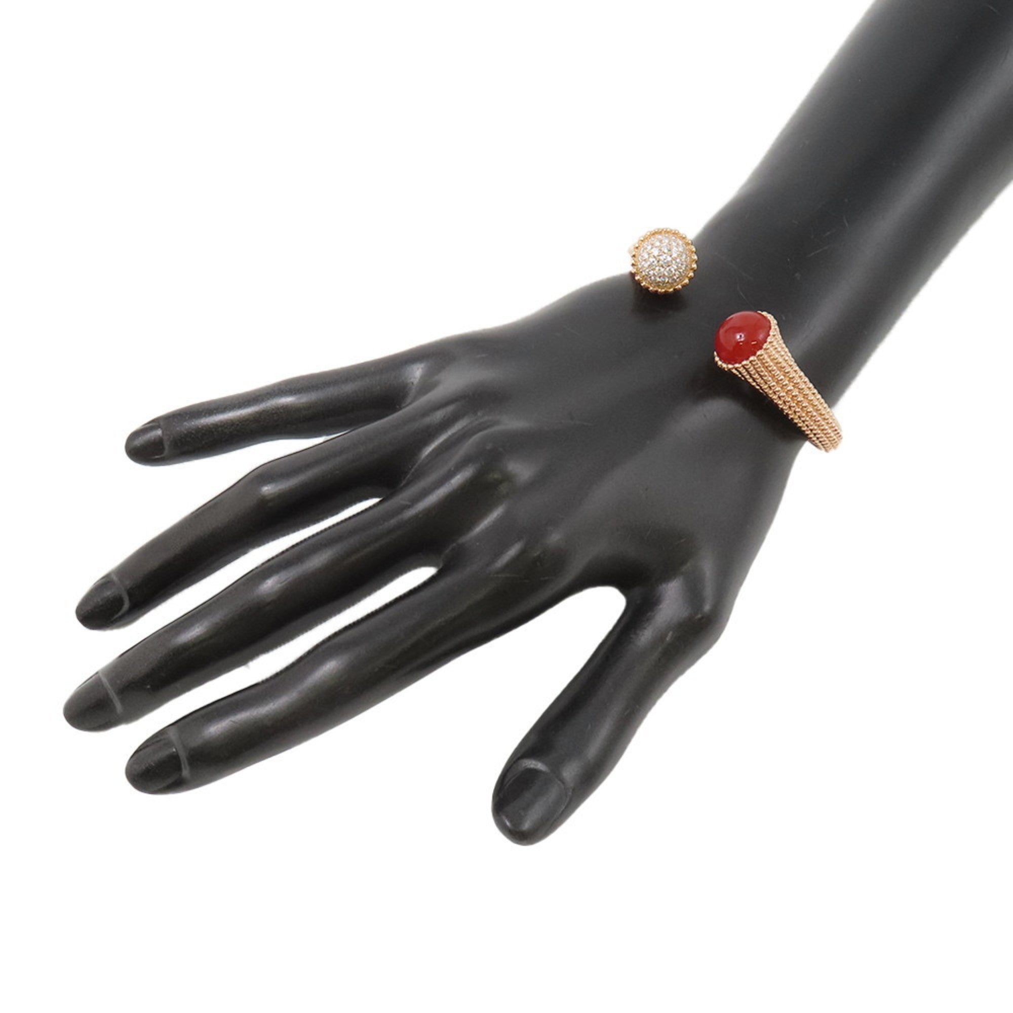 Perlee Bracelet 18K Rose Gold Medium with Carnelian and Diamond