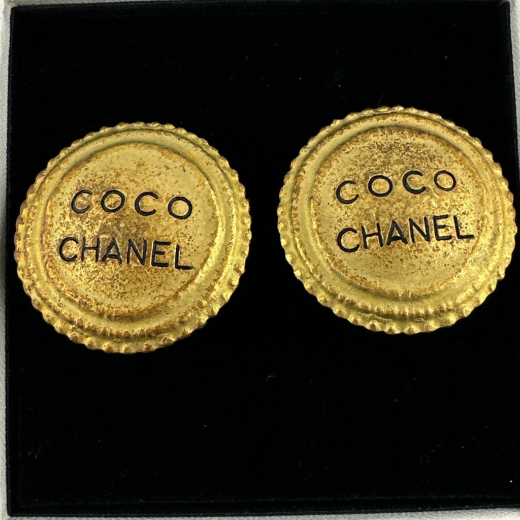 Vintage Earrings Gold-Tone Metal