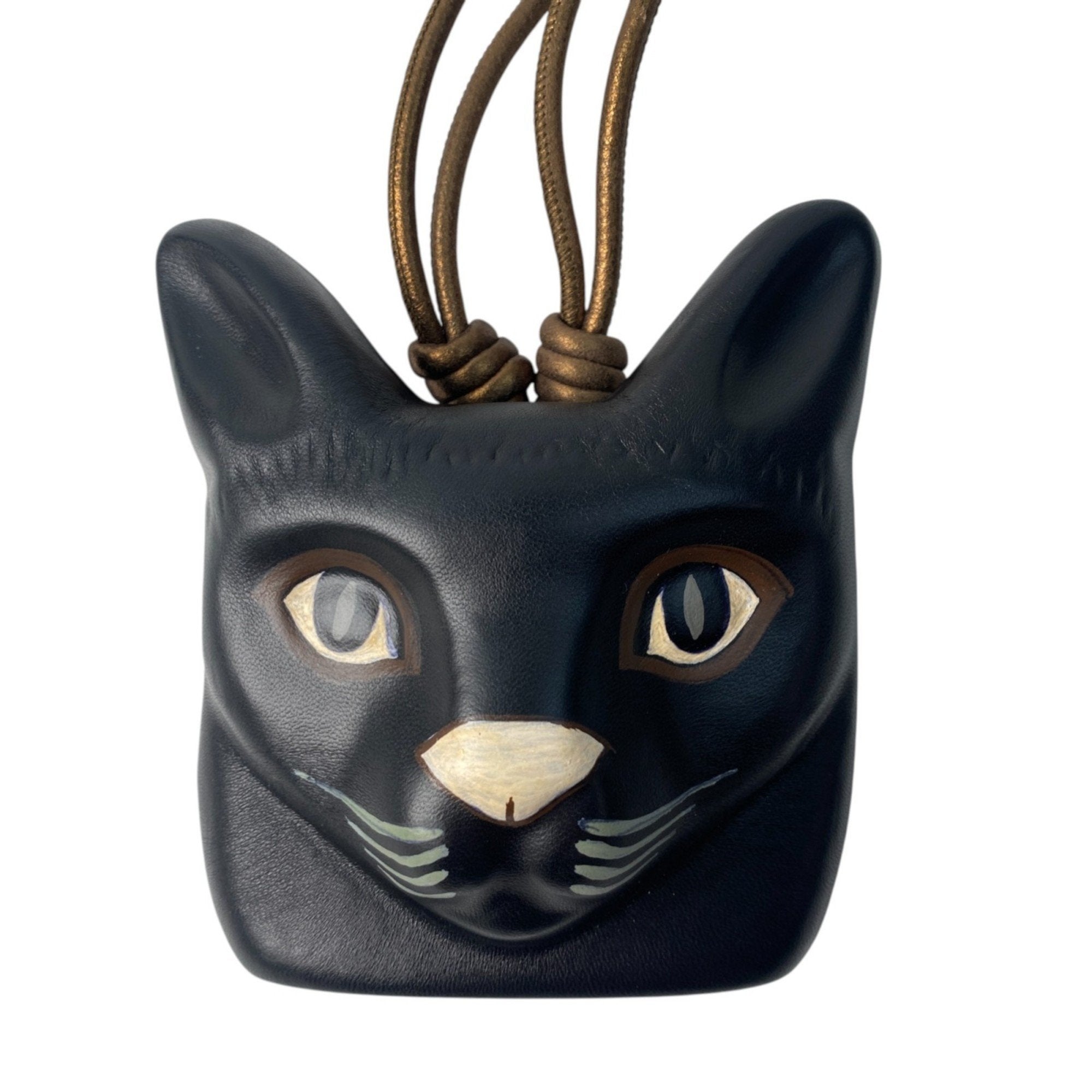 Cat Face Pendant Necklace Leather