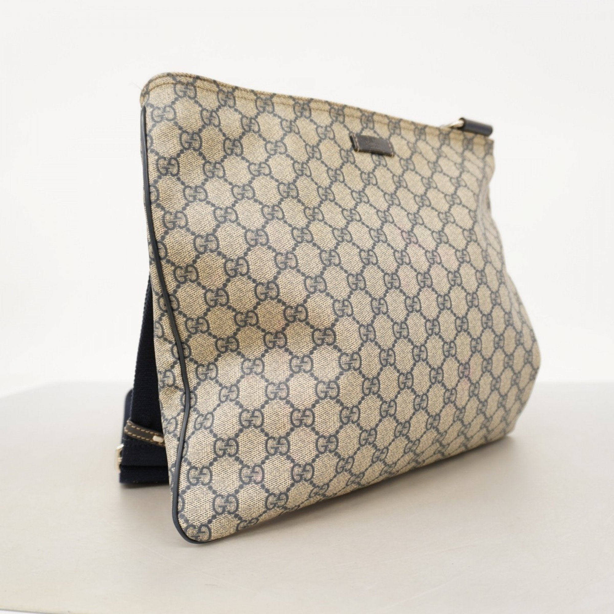 Zip Top Messenger Bag GG Coated Canvas Large
