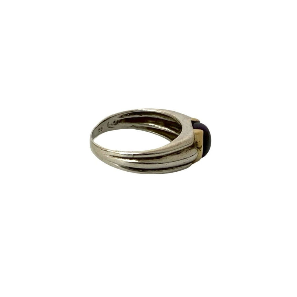 Ring 18K Gold and Sterling Silver with Amethyst