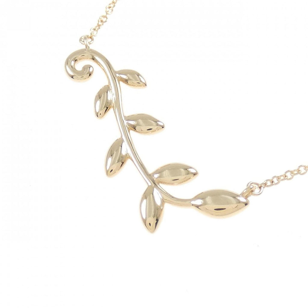 Olive Leaf Vine Pendant Necklace 18K Rose Gold